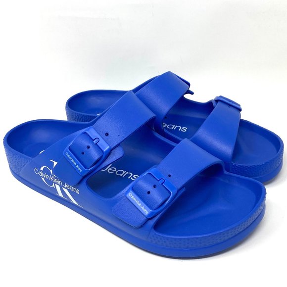Calvin Klein Other - Calvin Klein Men’s Size 8 CMZION-Z ZION2 BAND SLIDE Monogram Slip On Sandal Blue